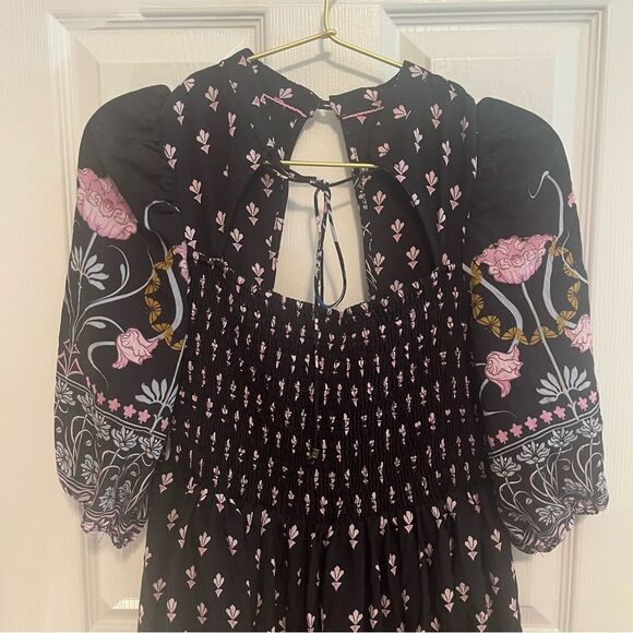 Anthropologie Dasha Smocked Floral Midi Dress - Picture 8 of 11